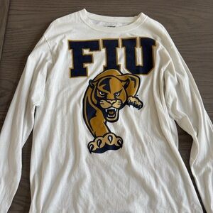 FIU Panther Champion White T-Shirt Long Sleeve Size M